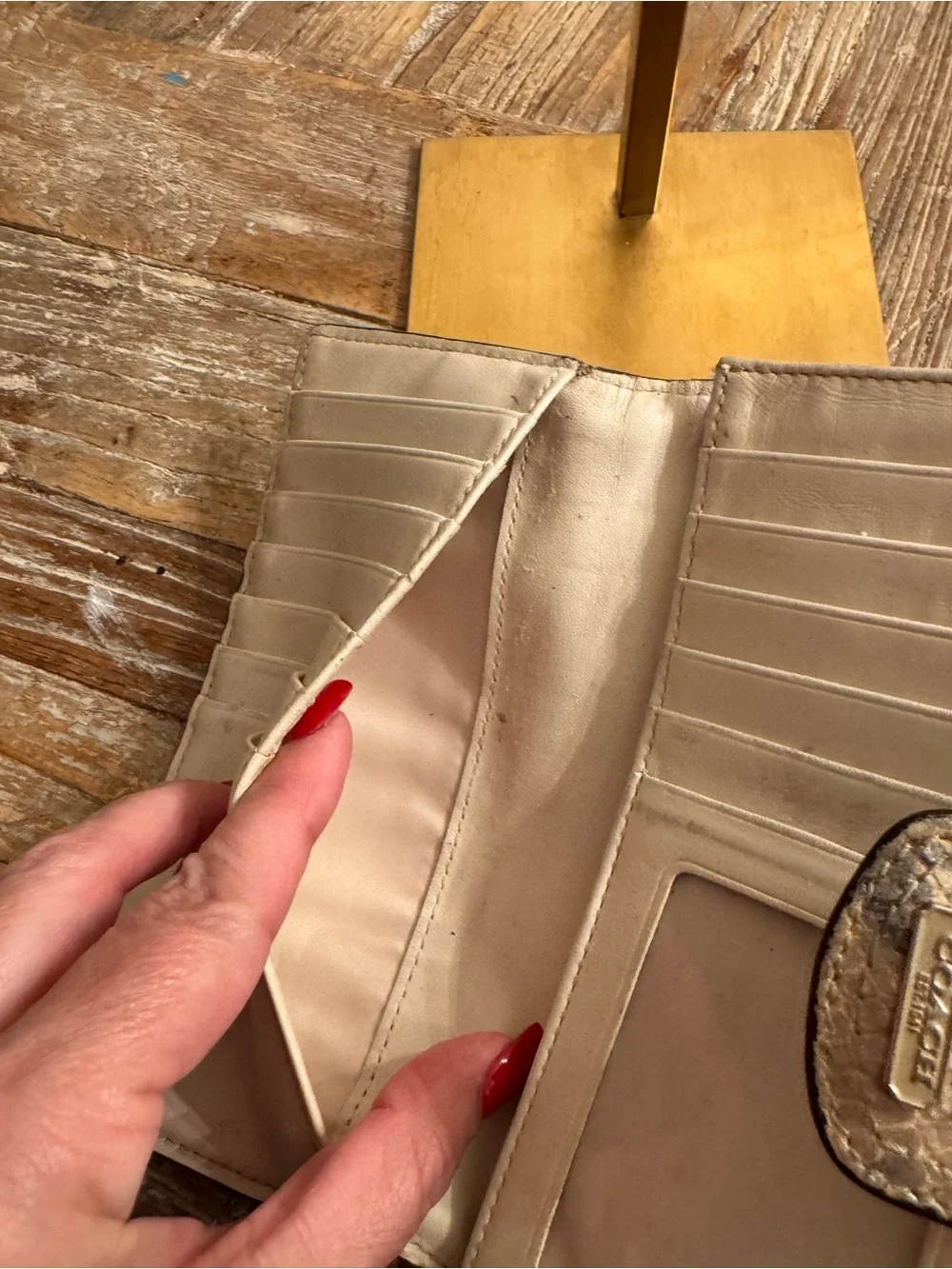 Coach Madison Python-Embossed Leather Slim Envelope Wallet.
